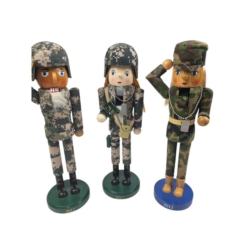 Target Military Nutcracker Set 2011 2012 Camouflage‎ Soldier Figures Lot of 3